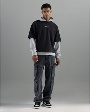 River Island Cargo Jeans Loose Fit Cotton - Grey