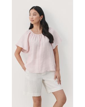 Part Two Georgianapw Short Sleeve Linen Blouse - Natural