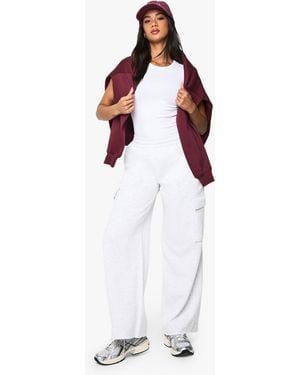 Boohoo Wide Leg Cargo Jogger - White
