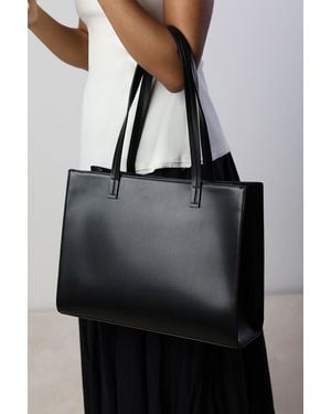 Where's That From Bailee Double Handle Tote Bag With Central Fastening - Black