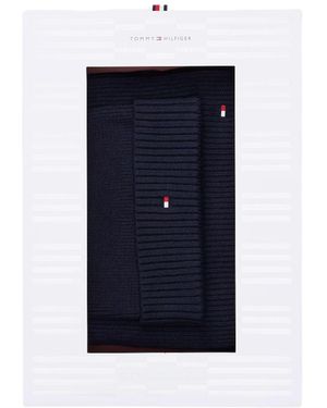 Tommy Hilfiger Ribbed Knit Set Dark Merino - Blue