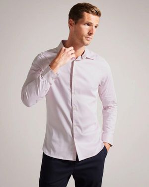 Ted Baker Faenza Long Sleeve Geometric Shirt - Natural