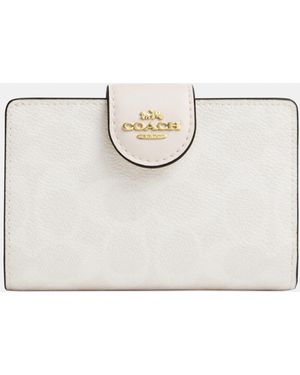 COACH Medium Corner Zip Wallet - White