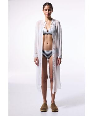 Penti Oversized Maxi Transparent Shirt - White