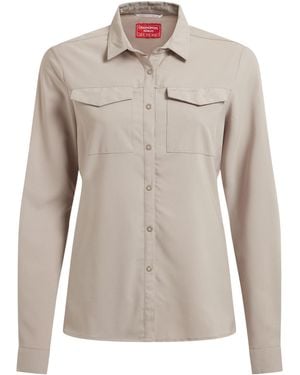 Craghoppers Ladies Nosilife Pro Iii Long-Sleeved Shirt (Soft Mushroom) - Grey