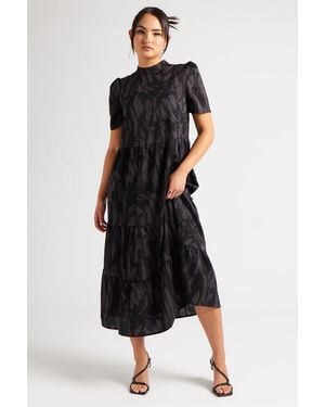 Urban Bliss Tie Dye Smock Dress - Black