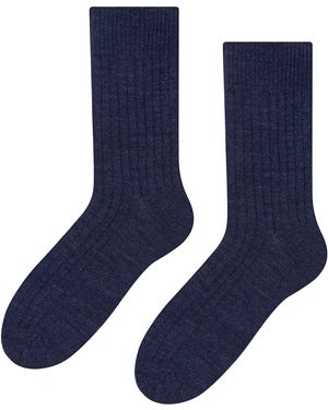 Steve Madden Alpaca Wool Socks For Winter - Blue