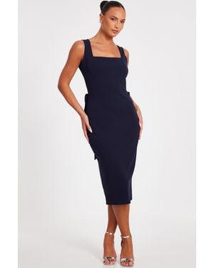 Quiz Bow Back Midi Dress - Blue