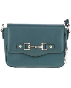 Ashwood Leather Flap Over Real Crossbody Bag - Blue