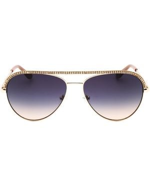 Guess Zonnebril Met Gouden Rand - Blauw