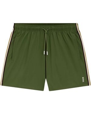 BOSS Iconic Swim Shorts Open Cotton - Green