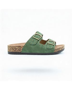 Heavenly Feet Polly Mules Sandals Forest - Green