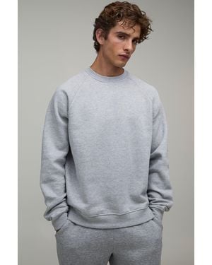 BoohooMAN Essential Regular Fit Raglan Sleeve Jumper - Grey