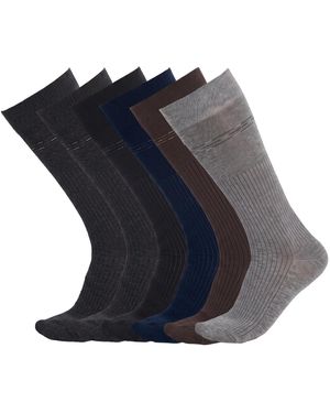 Pro Socks 6 Pairs Executive High-Top Seamless S17678 - Blue