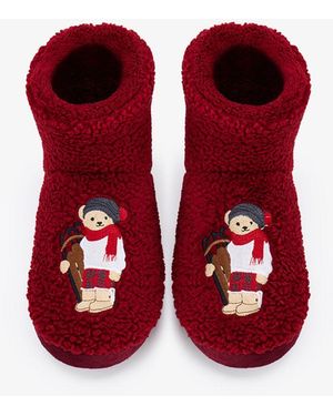 Penti Cool Bear Cat Pattern Slipper Socks - Red