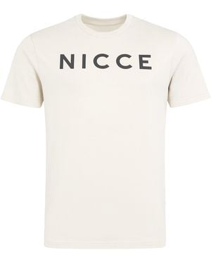 Nicce London Denno Cotton T-Shirt Short Sleeve Casual Everyday Top - White
