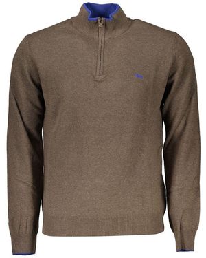 Harmont & Blaine Half Zip Knitted Jumper Casual Style - Brown