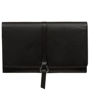 NiNa Amora 'Floriana' Leather Purse - Black