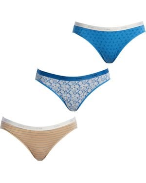 DIM Pack-3 Stretch Katoenen Slipjes D4C17 Voor - Blauw