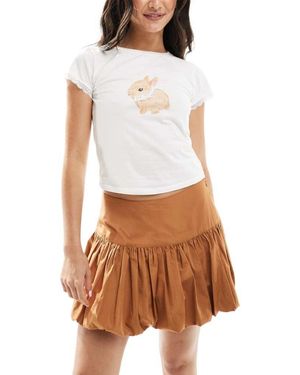 ASOS Drop Waist Bubble Mini Skirt - White