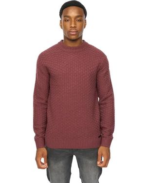 Duck and Cover Matera Textured Knitted Jumper (Raisin)