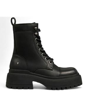 Windsor Smith Leather Chunky Combat Boots - Black