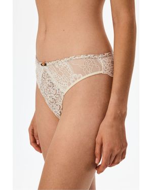 Penti Lace Detail Brazilian Briefs - Brown