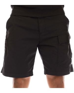 C.P. Company 50 Fili Stretch Cargo Shorts - Black