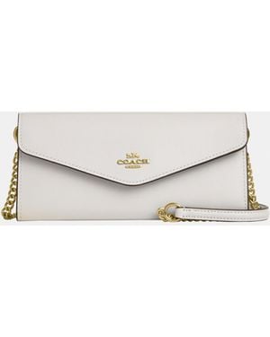 COACH Klare Wallet With Chain - White