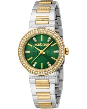 Roberto Cavalli Stainless Steel Two Tone Colour Watch - Green
