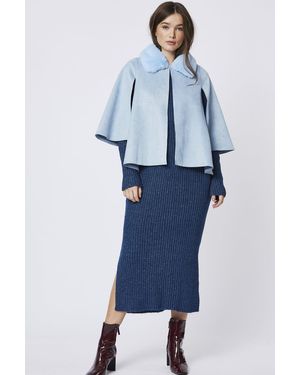 Jayley Faux Fur Suede Jacket - Blue