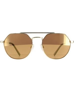 Serengeti Aviator Shiny Light Saturn Drivers Polarized Shelby Metal - Brown