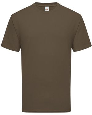 Fruit Of The Loom Iconic 195 Ringspun Premium Tshirt (Truffle) Cotton - Green