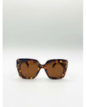 SVNX Bold Square Sunglasses - Brown