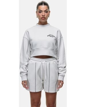 Good For Nothing Cropped Sweatshirt - White
