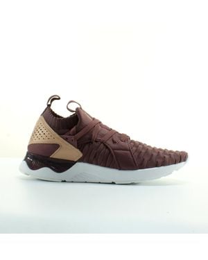 Asics Gel-Lyte V Sanze Knit Burgundy Trainers - Brown