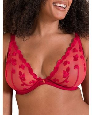 Curvy Kate Pucker Up Deep Plunge Bra - Red