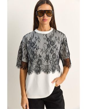 Bianco Lucci Viscose Blend T-Shirt - Grey