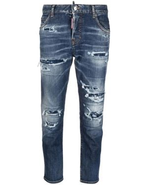 DSquared² Skater Jean Destroyed Reinforced Denim Jeans Cotton - Blue