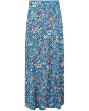 Mountain Warehouse Ladies Shore Floral Jersey Maxi Skirt (Dark) - Blue