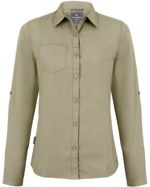 Craghoppers Ladies Kiwi Long-Sleeved Shirt (Pebble) - Green