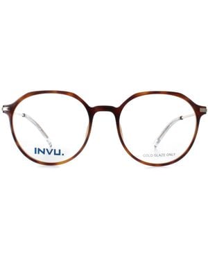 INVU Round Honey Tortoise Demi B4117 - Brown