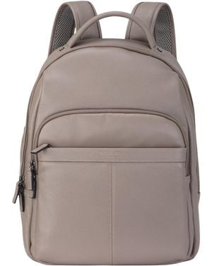 Infinity Leather Genuine Vintage Rucksack Laptop Bag Travel Backpack - Grey