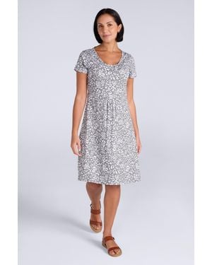 Mountain Warehouse 'Lora' Skater Dress Cotton Jersey Everyday Summer Outfit - White