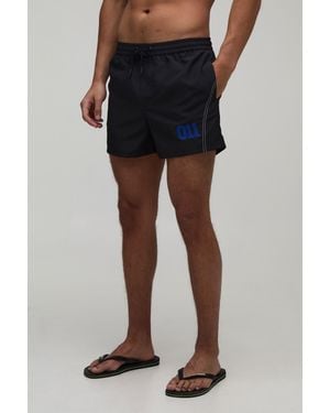 BoohooMAN Constrast Stitch Short Length Swim - Black