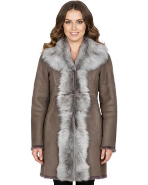 Infinity Leather Toscana Sheep Suede Trench Coat- Celeste Sheepskin - Brown