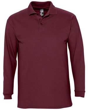 Sol's Winter Ii Long Sleeve Pique Cotton Polo Shirt - Purple