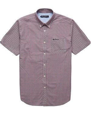 Ben Sherman Chequered Oxford Shirt Cotton - Purple