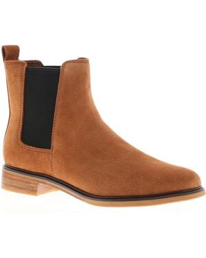 Clarks Chelsea Boots Clarkdale Arlo Suede Leather Slip On - Brown