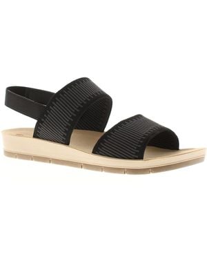 Inblu Wedge Sandals Idyll Elasticated Textile - Black